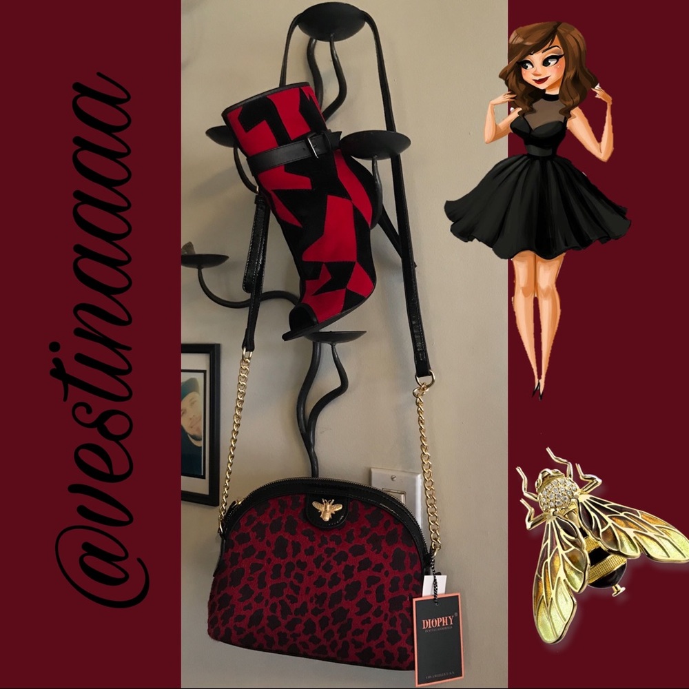 🖤❤️ RED ANIMAL PRINT FAUX PONY PURSE🖤❤️